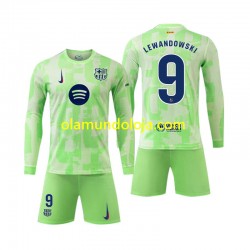 Camisola FC Barcelona Robert Lewandowski 9 Criança Equipamento Terceiro 2024-2025 Manga Comprida